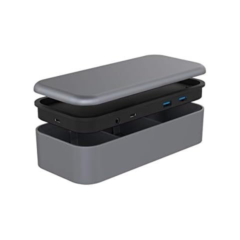 Function101 BentoStack Hub- Organizer + USB Type C 8-Port Valet Hub 4K HDMI (30Hz), Gigabit Ethernet, USB-C Pass-Through, SD/Micro Card Readers, USB 3.0 - Compatible MacBook Pro and iPad Pro Cover