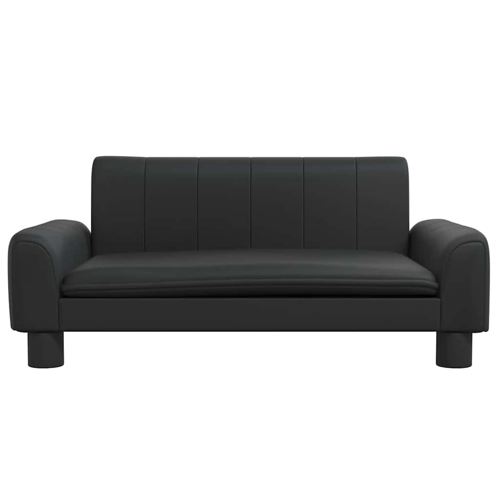 vidaXL Lit pour Chien, Canapé pour Animaux de Compagnie avec Cadre en Bois, Panier pour Chiots Maison Intérieur, Noir 70x45x30 cm Similicuir