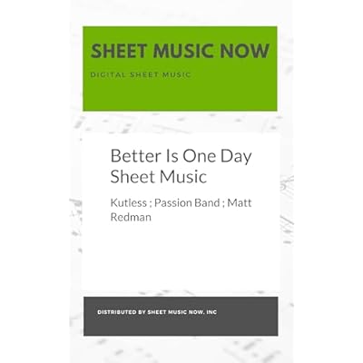Better Is One Day Sheet Music