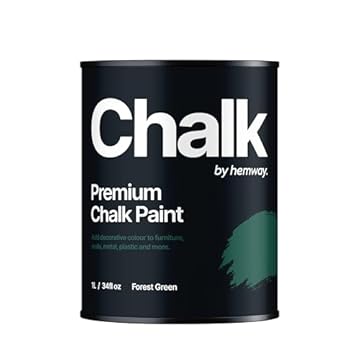 Hemway - Premium Chalk Paint - Forest Green 1 L | Chalky Matt Shabby Chic Finish for Interior Furniture & Walls | Quick Dry & 1 Coat