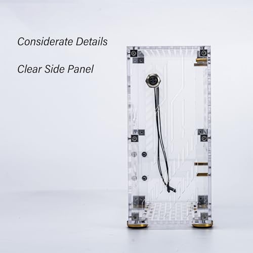Vikye Mini ITX Gabinete Transparente con Panel Acrílico, Enfriamiento 360 Grados, Almohadillas Protectores para Fuente Flex 1U y Placa madre 170x170mm, 2.5in SSD, 4.3L miniatura 6