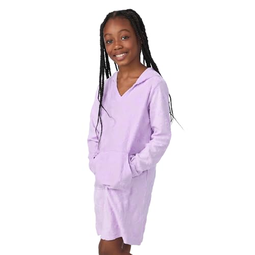 Image of Saint Eve Kids Girls Hooded Terry Cover Up Dress Long Sleeve Swim Cover Up with Pocket Beach Cover Up for Girls