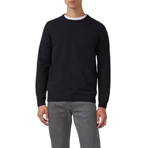 s.Oliver Herren Strickpullover – Regular Fit, Baumwolle, Logo-Stickerei