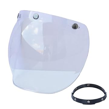 open face helmet with bubble shield