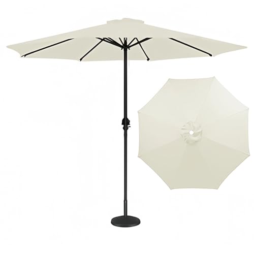 Genérico Funda de Recambio Sombrillas de Exterior con Protección UV para Sombrillas Mercado Patio Transpirable Lavable Ideal para Jardín Playa Patio y Piscina (WHITE,2.3M-8RIBS)