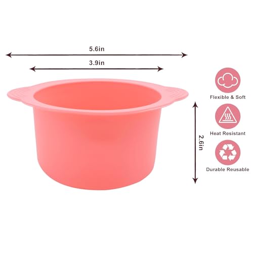Image of Silicone Wax pot Liner, Silicone Wax Bowl Warmer liner, Non-Stick Melt Pot Replacement, Reusable Melt Liner with 50 Pcs Waxing Sticks Body Hair Removal 14 oz Pink