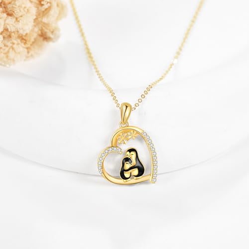 14k Yellow Gold Animal/Flower/Bow Necklaces Soild Gold Dainty Jewelry for Women Mother's Day Christmas Gift2