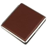 UTOYA Creative Leather Cigarette Case Retro Metal Cigarette Box Vintage Cigarette Case Regular Size Can Hold 20 Cigarettes for Ideal Gift Desktop