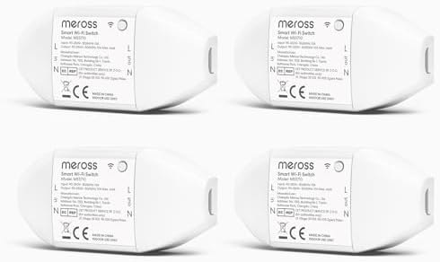 Meross Interruptor Inteligente Universal, Interruptor WiFi 10A DIY, Compatible con Alexa, Google Home y SmartThings, Interruptor WiFi con Control de V...
