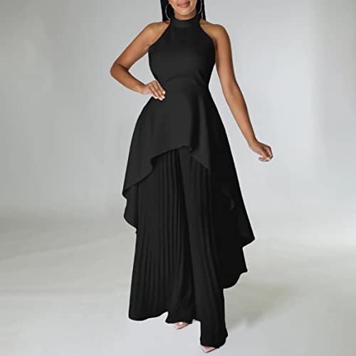 ORANDESIGNE Completo Elegante 2 Pezzi Per Donna – Canotta Crop Top + Gonna Lunga A Trapezio, Tinta Unita Con Righe, Ideale Per Cerimonie, Ufficio E Estate