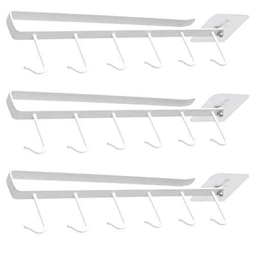 MAIXINNEW 3 Pcs Small Cup Hooks Under Shelf, Coffee Cups Hanger Under Cupboard, Under Shelf Organiser Hanging for Mugs, Cups Kitchen Utensils