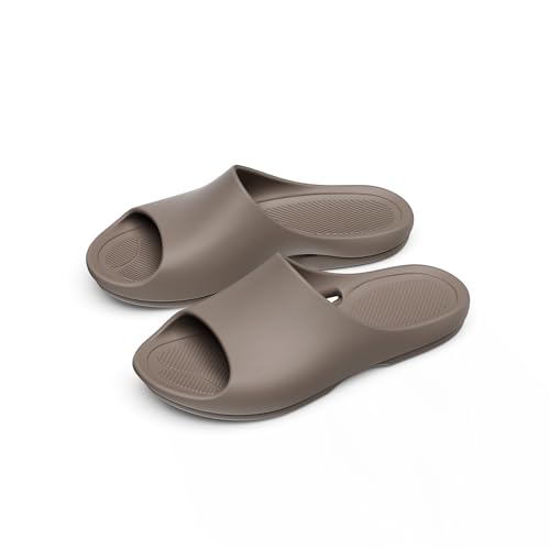 Image of KENROLL KM228 Non Slip Shower Shoes, Arch Support EVA Slides | rubber anti-slip outsole, cushioned sole, side drainage, toe protection, ideal for seniors adults family, bathroom pool beach