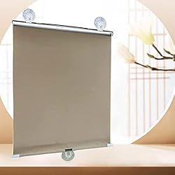 Persianas Enrollables Ligeras Persiana Enrollable Interior Opaca con Ventosa, 75% De Parasol, Cortina Enrollable Universal Ventana, Persiana TéRmica Ajustables, Estor Enrollable Ligera Blackout con Ventosa,Gold-50x125cm/20x49in