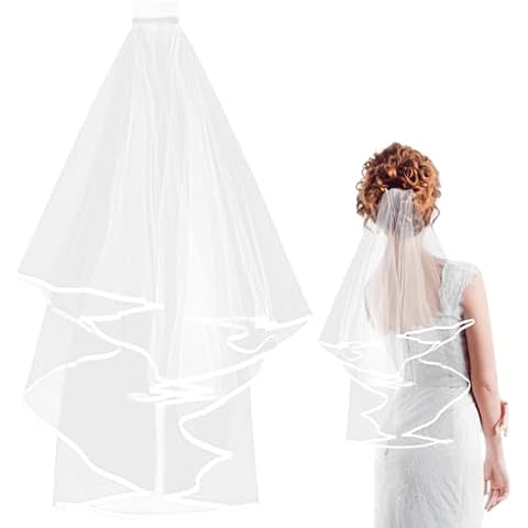 Andibro Voile de mariée court en tulle Cover