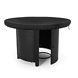 Homeponnew Feuerplattenabdeckung für Grill und Feuerschale im Freien - Wasserdichtes 420D Oxford-Gewebe, Anti-UV, 100cm Durchmesser, Schwarz 420D 100cm