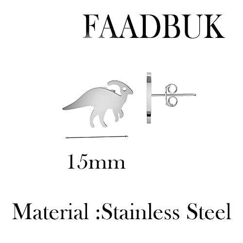 FAADBUK Parasaurolophus Dinosaur Stud Earrings Dinosaur Earrings Dinosaur Lover Gift2