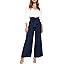 B-navy Blue Pants & White Long Sleeves Top