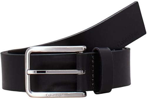 Calvin Klein Herren Gürtel Ledergürtel, Schwarz (Ck Black), 95 cm