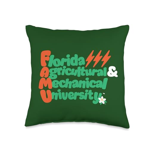 FAMU Florida A&M Bolt Script Tee – Classic Rattler Energy Throw Pillow