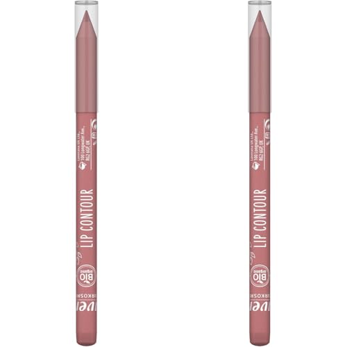 lavera Lip Contour - Brave Rose 01 - Samtig-mattes Finish - cremiger Auftrag - Bio-Kokosöl & Bio-Sheabutter - VEGAN (Packung mit 2)