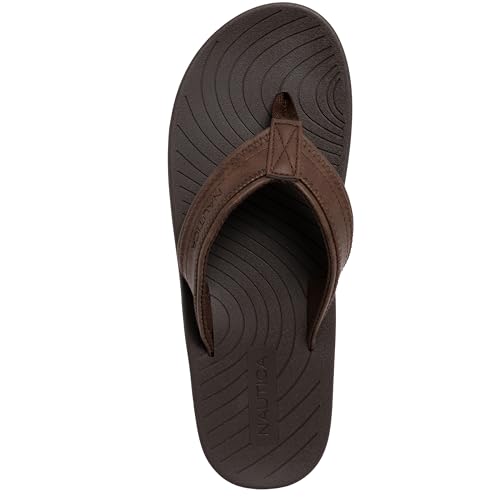 Image of Nautica Men's Flip Flop Shower Sandals Slides - Comfortable Waterproof Beach Footwear Slip-On Thong (Medium /Wide Width)