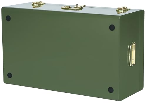 Image of Vixdonos Large Metal Trunk Decorative Storage Box College Dorm Chest with Handle