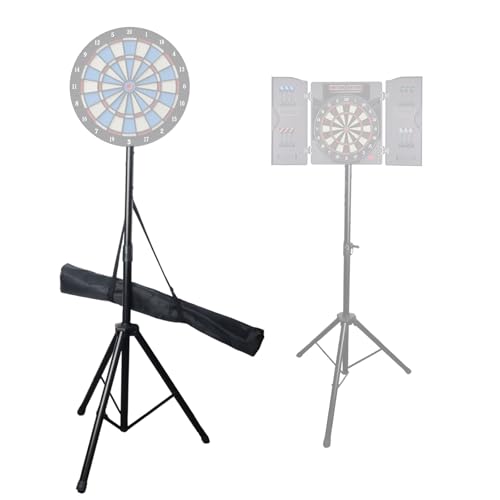 Dart Board Tripod Stand – No Wall Mount, Heavy Duty 4KG Portable Dartboard Stand for Electronic & Bristle Dartboards, Adjustable Height to Official 5ft 8in (93–200cm), Foldable with Carry Bag