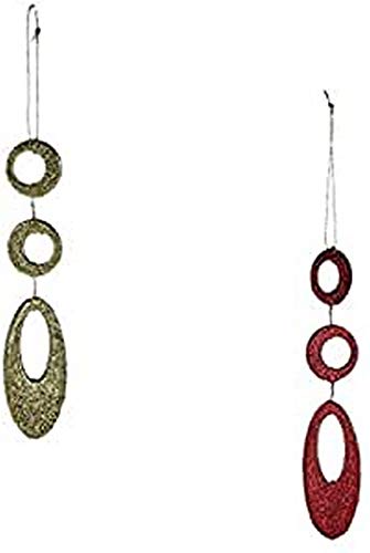 Comarco Sa 11391 Pendentifs et pendentifs de Noël, Plastique, Paillettes, Or/Rouge, 3,5 x 0,5 x 15 cm Cover