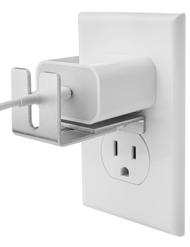 ILIVABLE Outlet Lock Adjustable Metal Security Device Prevents Power Plug Unplugging Silver 1-Pack