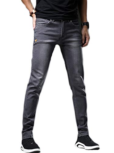 Andongnywell Men's Slim-fit Tapered-Leg Jean Trousers Man's Comfort Stretch Slim-Fit Pencil Denim Pants - Main Image