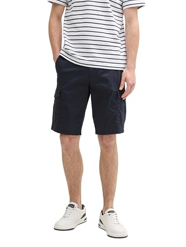 TOM TAILOR Herren 1044709 Bermuda Shorts, 37213 - Navy Triangle Print, 33 EU