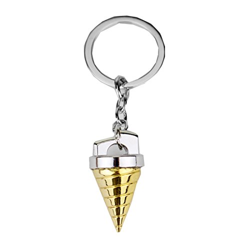 Llavero de metal con forma de trébol, color dorado