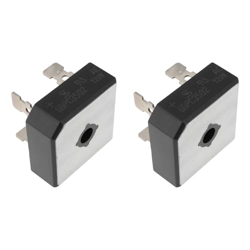 YINETTECH 2pcs 4 Pin Bridge Rectifier Diode GBPC35-02 200V/35A for DC Power Module Industrial Equipment