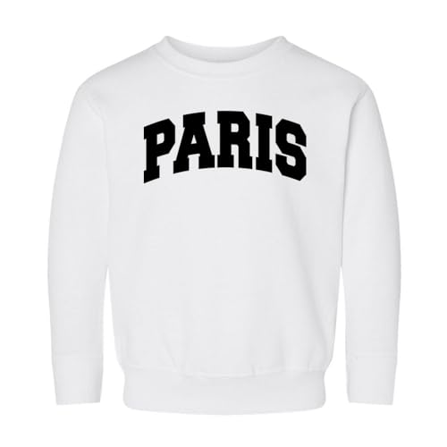 Collegiate Paris Kids Sweatshirt Toddler 5T White