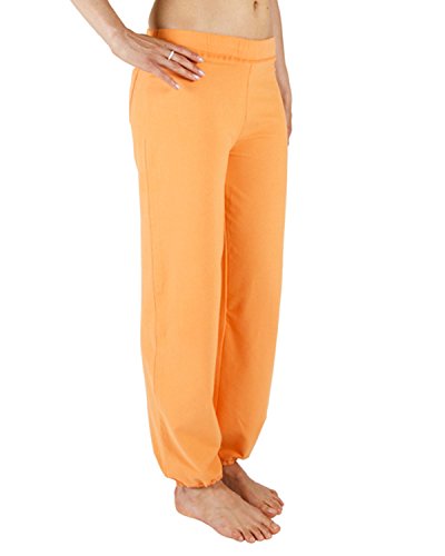 Chin Mudra Pantaloni di Yoga Param  95% Cotone Biologico e 5% Lycra  Arancione, Arancione, XS