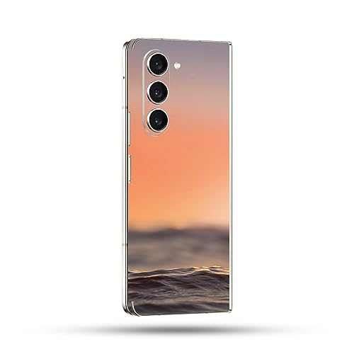 Image of MightySkins Skin Compatible with Samsung Galaxy Z Fold 5 Full Wrap - Sunset Sea | Protective, Durable, and Unique Vinyl Decal wrap Cover | Easy to Apply, Remove, and Change Styles | Made in The USA