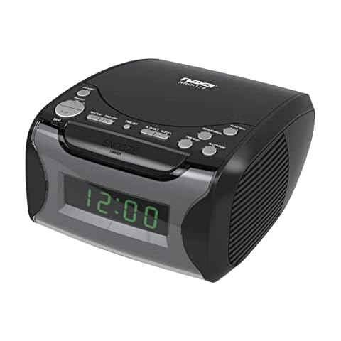 Digital Alarm Clock Radio with CD Player and USB Charge Port Cover
