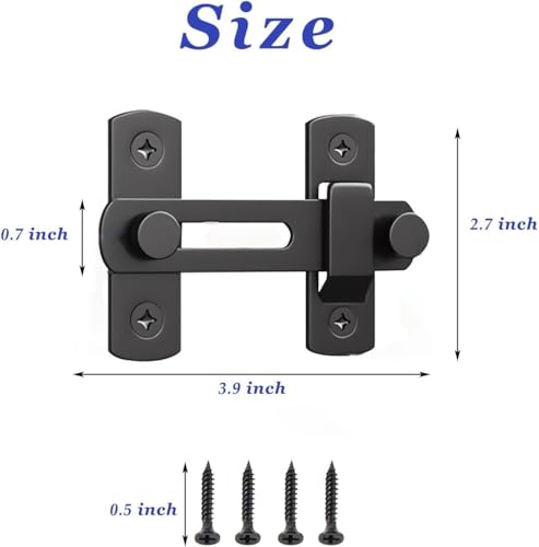 Image of DRUCILA 1pcs Barn Door Latches, Black Stainless Steel barn gate flip Door Latch Bi-fold Door Lock,Sliding Door Antique Lock Gate Latches Wine Cabinet Closet Door Latches.(Black Door Lock)