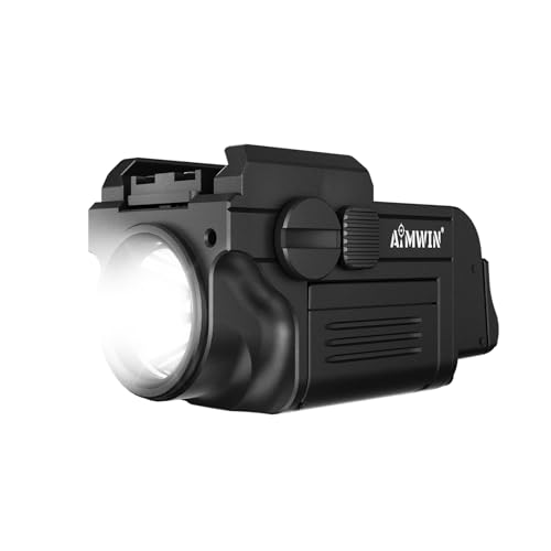 AIMWIN WL10 Lampe Tactique 900 Lumens pour Pistolet – Lampe Compacte Rechargeable Montée sur Rail, LED Haute Puissance Étanche pour GL et Rails Picatinny...