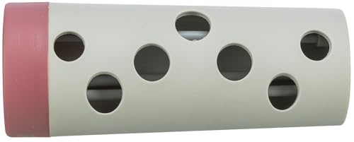 TRIXIE Snack Roll Katzenspielzeug - durch Rollbewegungen fallen Snacks heraus - schult die Geschicklichkeit - Gummiummantelung - spülmaschinengeeignet - ø 6/ø 5 × 14 cm - grau/rot - 4592