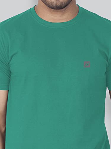 Image of Lux Nitro Men's Solid Modern Fit Round Neck T-Shirt Proud Peacock