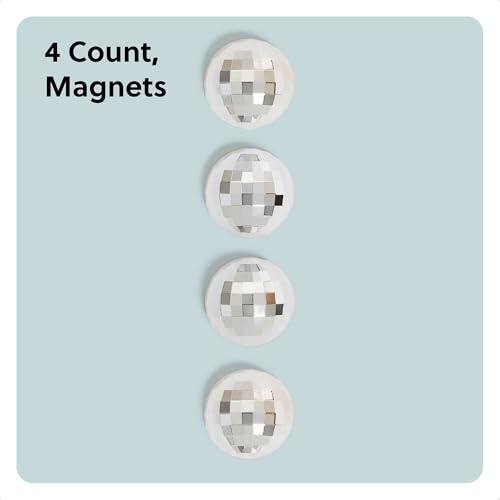 Imanes decorativos en disco para casilleros, set 4, plateado miniatura 2
