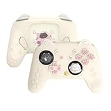 Thème Cherry Blossoms Kitten：Coque mignonne pour Switch 2 Pro manette avec oreilles de chat 3D, chatons, pétales, éventails et icônes de pattes. Apporte une douce ambiance printanière à votre setup et rend la manette pour nintendo switch 2 pro adorable sur un bureau ou un support d’exposition.
