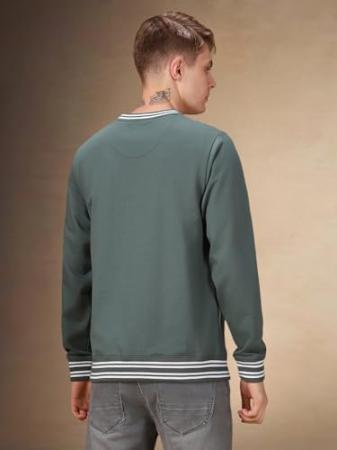 Image of Dennis Lingo Men Solid Polycotton Regular Fit Full Sleeves Pullover Sweatshirts