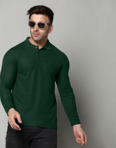 Image of INKKR Full Sleeve Men's Solid Polo Neck T-Shirt Combo
