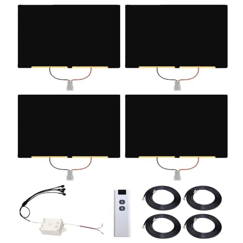 Electric Control Automotive Window Film 4PCS Black Instant Privacy & UV Protection Frosted to Clear Switching DIY Kit for Car Side Windows