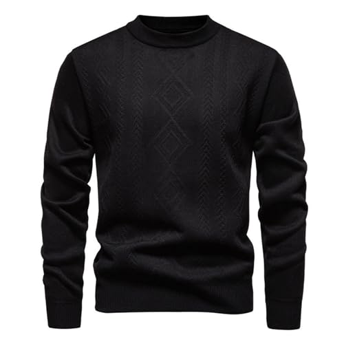 Generisch Pulli Herren Baumwolle, Pullover Langarm Rundhals Kragen Einfarbig Regular Fit Pullover Sweater Freizeit Winter Strickpullover Norweger-Strickjacken Troyer (4XL,...