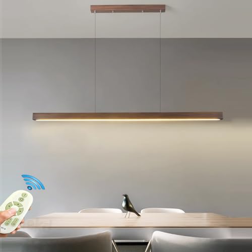 Suspension LED en bois MOCHAMIK luminaire linéaire télescopique pour grande table et bureau