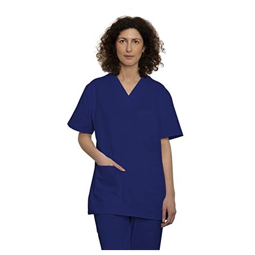 Medicinsk Vårdkläder Set, Unisex Medicinsk Uniform med Topp och Byxor för Professionella inom Sjukhus, Sjukvård, 100% Sanfor Bomull Oeko-Tex Certified® Doktor, Sjuksköterskor, Veterinärer, Tandläkare