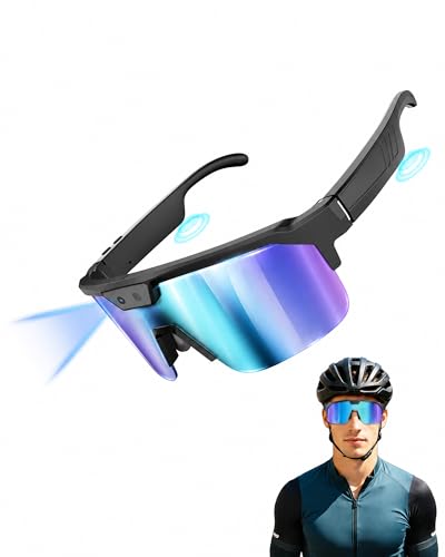 Image of AI Smart Glasses with Camera 4K, Video Recording Glasses with EIS & OIS Stabilization,Polarized Sunglasses,ChatGPT Voice Assistant, 139-Lang Translation,Open Ear Headphones for Cycling /Skiing /Baseball